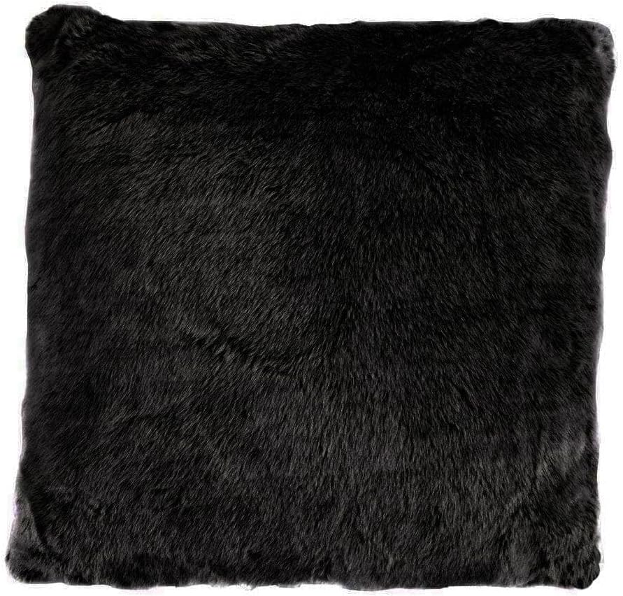 HiEnd Accents Faux Mink Fur Oversized Throw Pillow, 22x22 inch, Soft Cozy Fluffy Fuzzy Luxury Decorative Pillow, Cabin Lodge Rustic Style