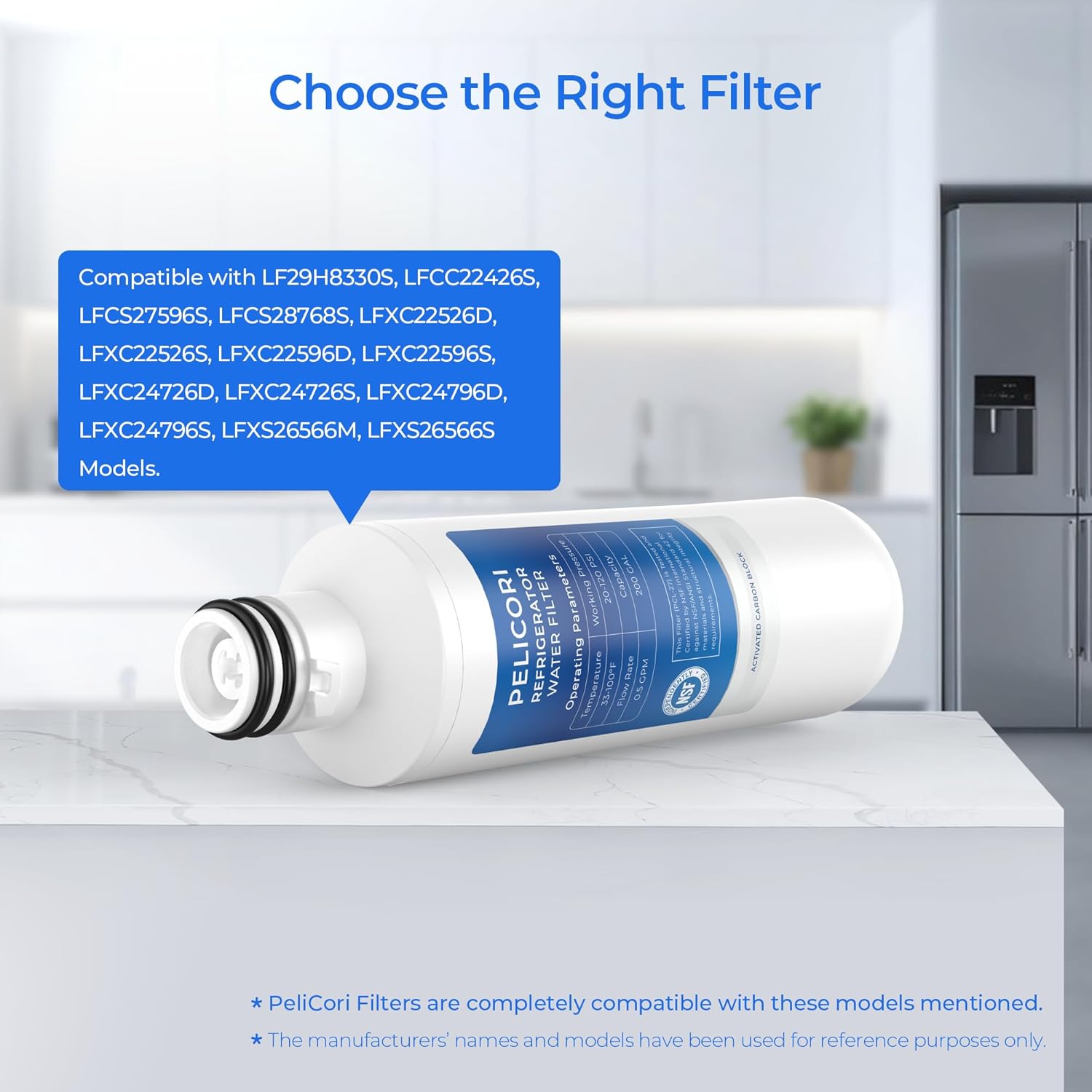 LMXS28626S Water Filter, Compatible with L-G LHFS28XBS, LFCS27596S, LFXC22526S, LFXC24726S, LFXS26596S, LFXS26973S, LFXS26973D, LFXS28968S,LHSXS2706S Water & Air Filter, 2 Pack