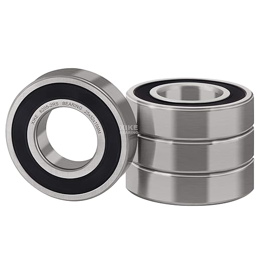 XiKe 4 Pcs 62052RS Double Rubber Seal Bearings 25x52x15mm, Pre