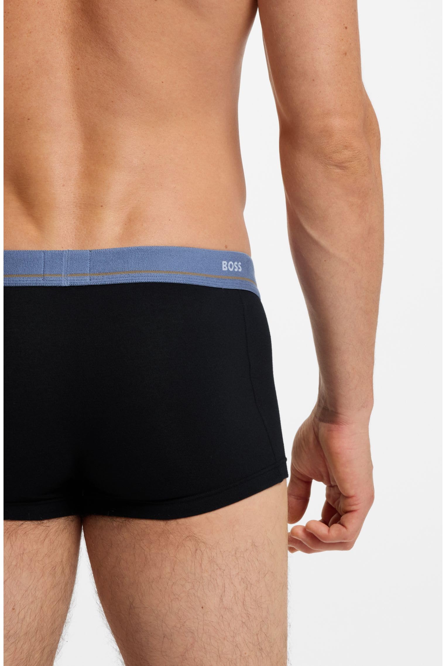 BOSS Herren Trunk 5P Essential Fünferpack eng anliegende Boxershorts mit kurzem Bein aus Stretch-Baumwolle mit Logos am Bund