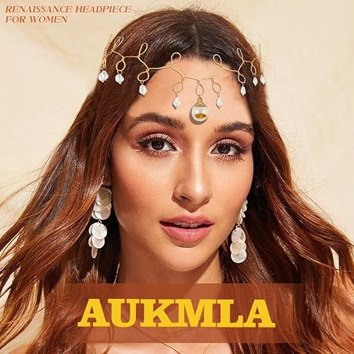 Miniatura 7 de Aukmla Diadema dorada con diamantes de imitación, cadena de pelo de boda, disfraz de Halloween, diadema de graduación, accesorios para el cabello