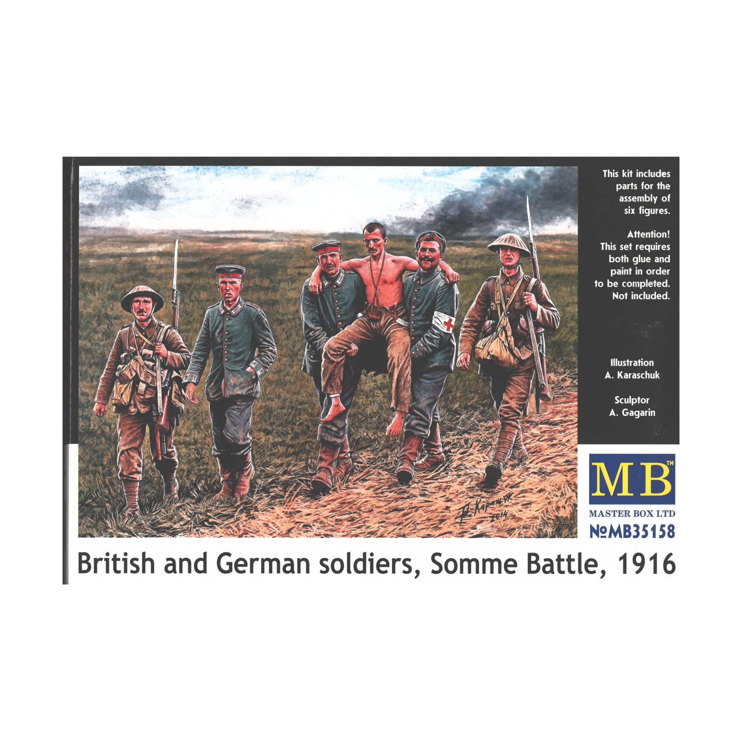 Masterbox 1:35 Scale British and German Soldiers, Somme Battle, 1916" Figure