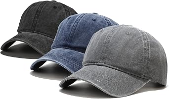 Baseball Cap 3 Pack, Vintage Distressed Cotton Dad Hats for Women Men