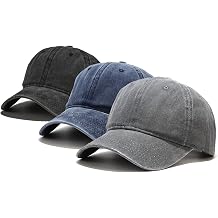 Umeepar 3 Pack Baseball Cap Vintage Distressed Low Profile Unstructured Plain Cotton Dad Hat Adjustable for Women Men