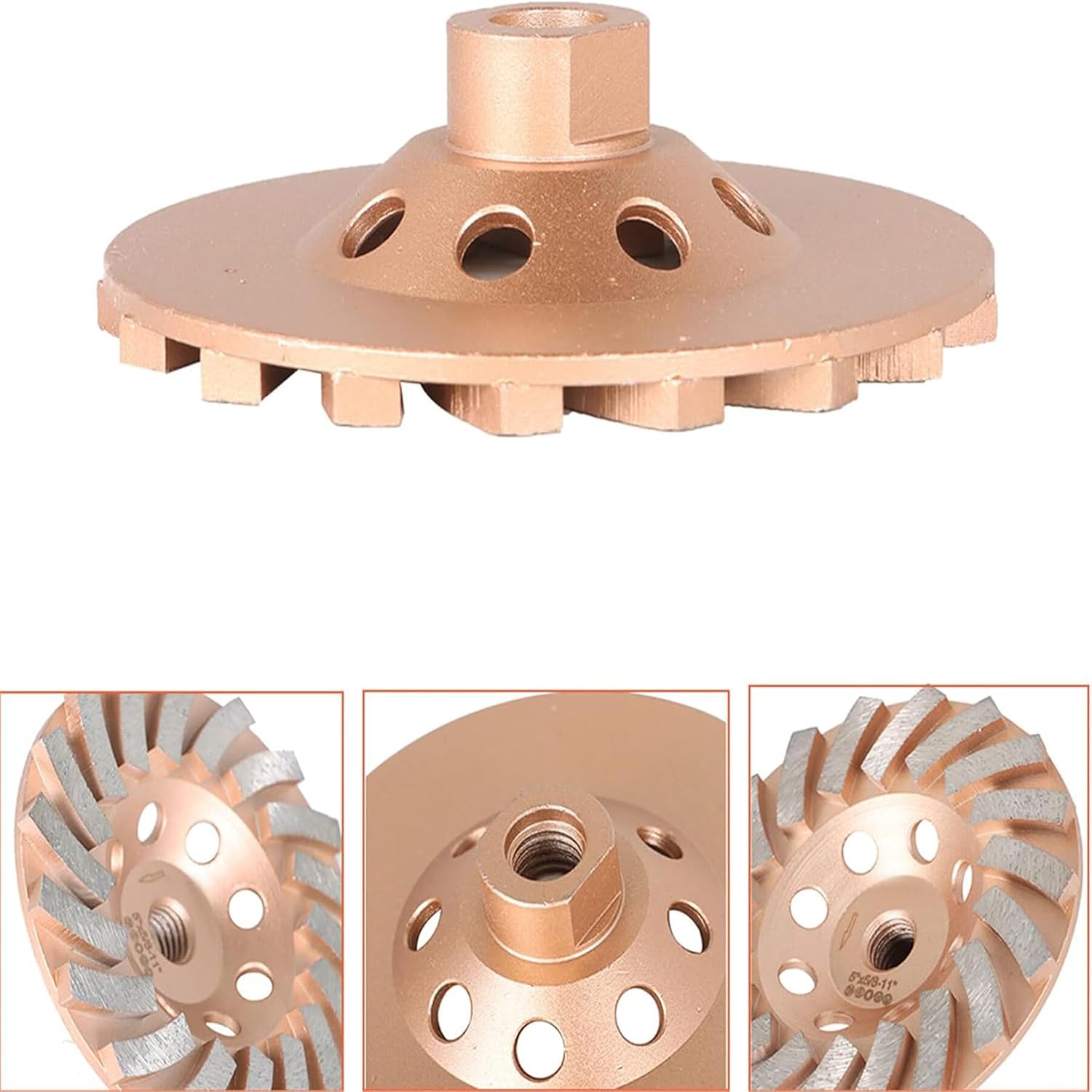 marddpair 5 Inch 18 Turbo Segments 5/8 Inch -11 Arbor Grinding Wheels Diamond Cup Grinding Wheels Fit for Concrete and Masonry Available