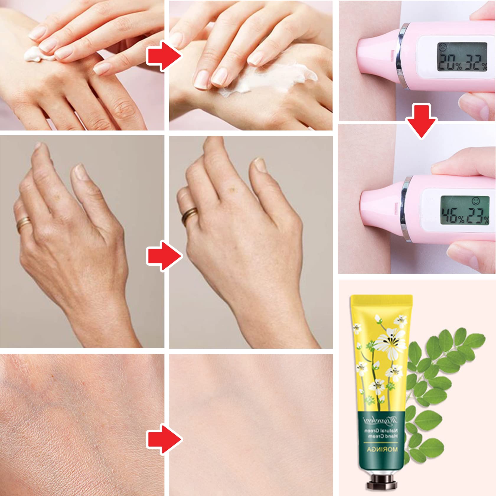 Paquete de 5 fragancias naturales de plantas para manos secas, crema hidratante para el cuidado de las manos, loción de manos, juego de regalo de viaje, juego de loción de manos de tamaño de viaje 4