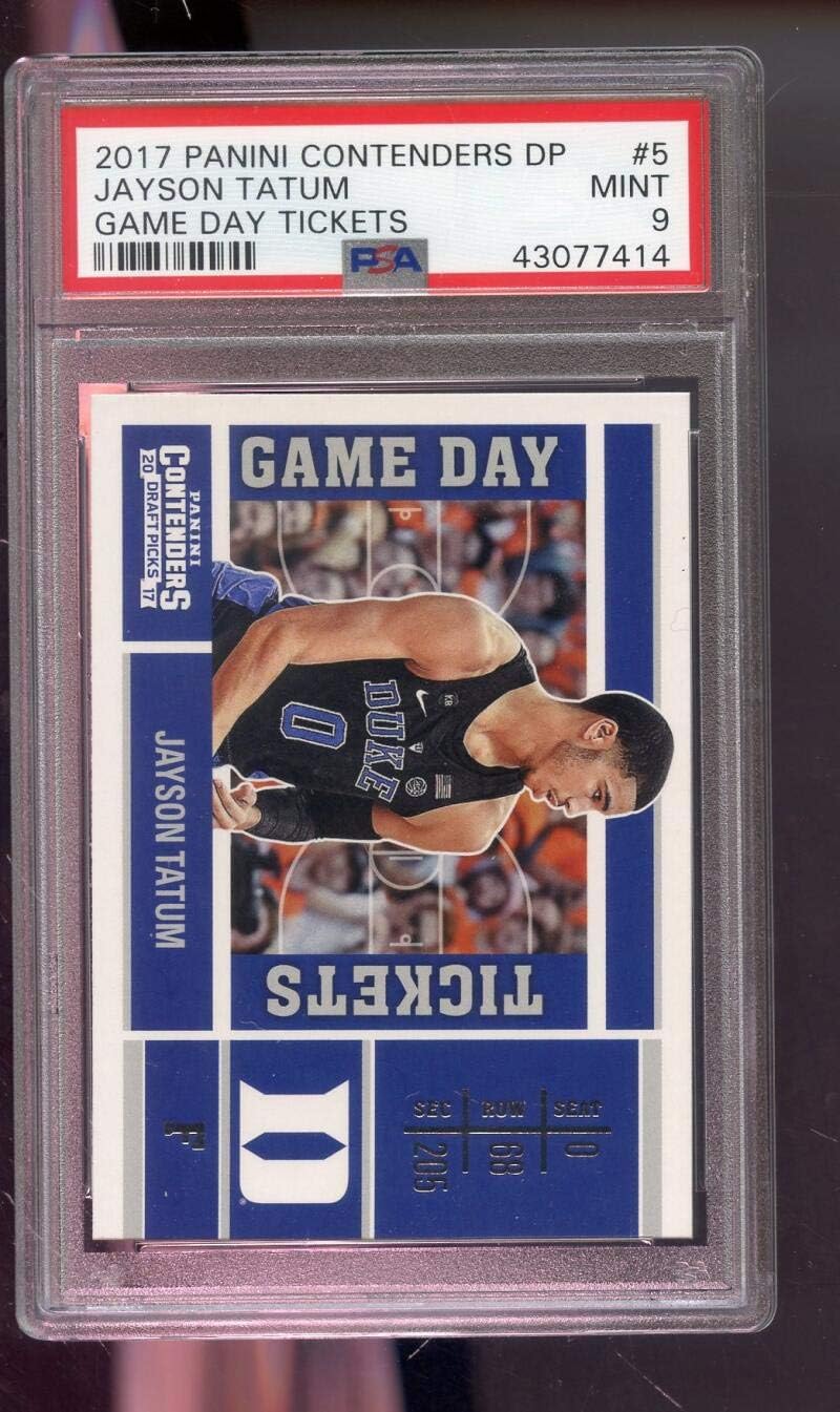 2017-18 Panini Jayson Tatum #5 Jason Contenders Game Day Tickets Boston Celtics ROOKIE RC MINT PSA 9 Graded NBA Basketball Card