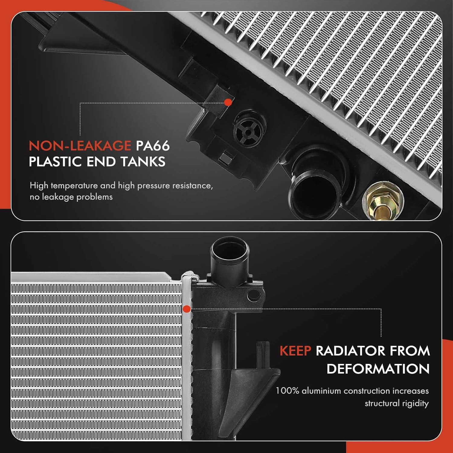 A-Premium Engine Coolant Radiator Assembly with Transmission Oil Cooler Compatible with Pontiac Solstice 2006-2009 & Saturn Sky 2007-2010, 2.4L, Replace# 19130431, 19130432