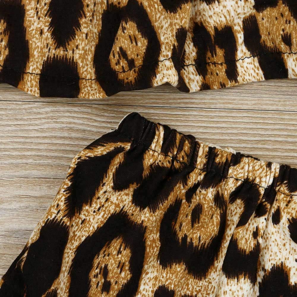 Womola 3PCS Fashion Toddler Kids Baby Girl Clothes Outfit Leopard Print One-Shoulder Shorts with headhand : Clothing, Shoes & Jewelry