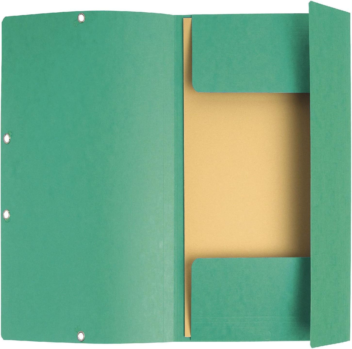 Exacompta Europa Elasticated 3 Flap Folders, 400gsm, A4 - Green, Pack of 25