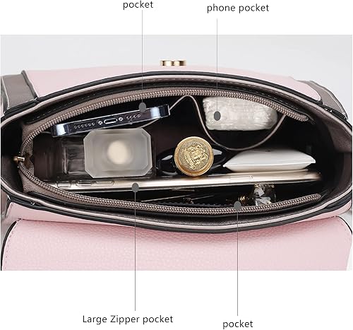 Miniatura 6 de MKF Collection Mia K - Bolso bandolera de cuero vegano con asa superior, bolso cruzado para mujer