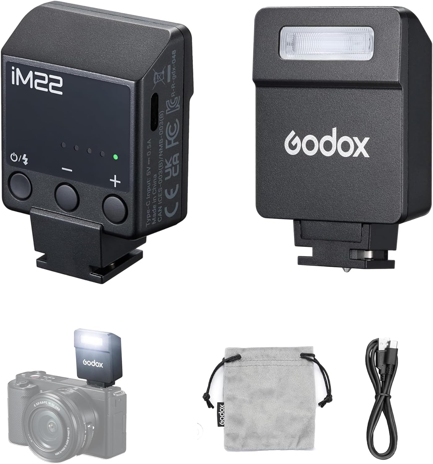 Godox IT22 N Flash TTL Ultracompatto Per Nikon Z6III, Z8, Z5, Z50II, Zfc E Altre - Batteria USB-C E Accessori Magnetici