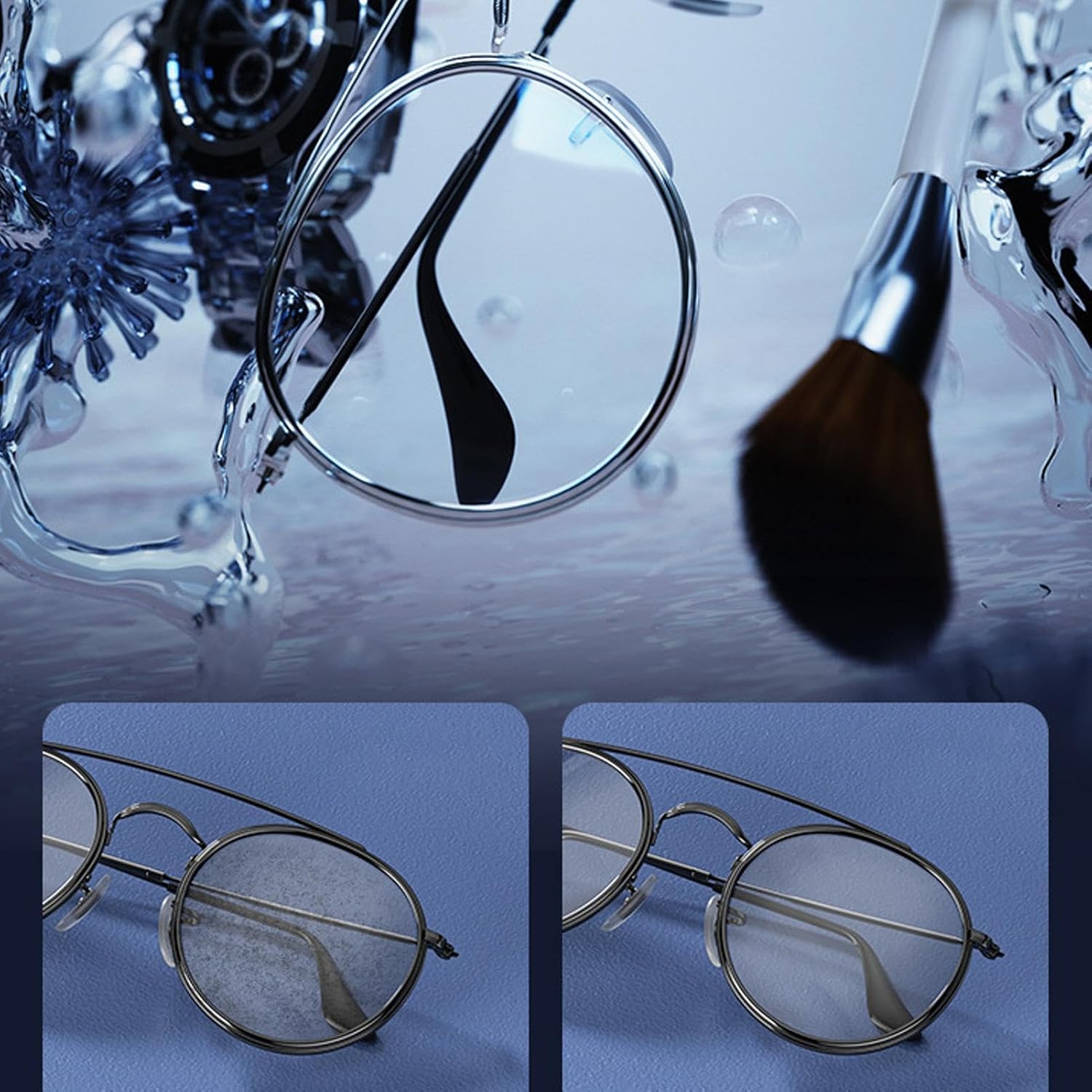 Glasses Cleaner, Ultrasonic Washer with 45000 Hz Vibration, Jewelry Machine