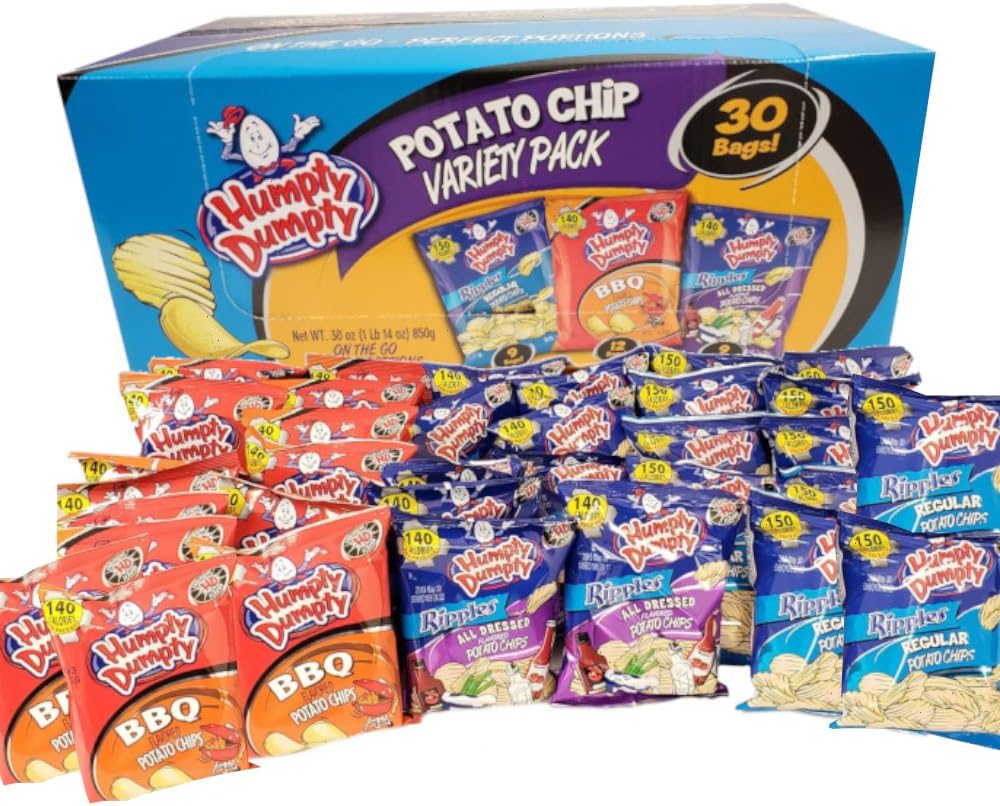 Humpty Dumpty Assorted Potato Chips, Snack Size, On The Go 30 Pack, 1 oz each