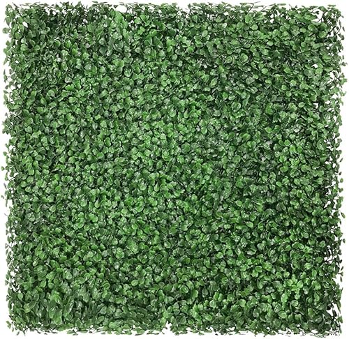 Valla ECOOPTS, de hiedra artificial, 20 x 20 (50.8 x 50.8 cm), panel verde para decoración de exteriores o interiores, laurel, madera de boj, para