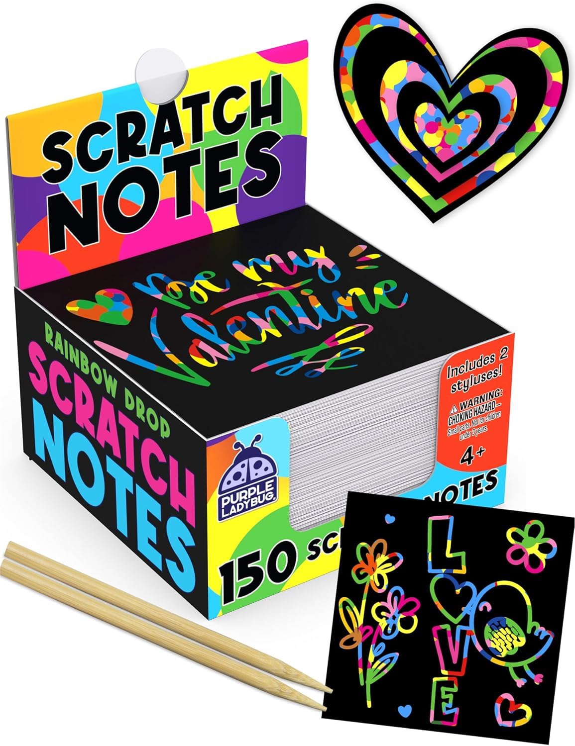 Rainbow Scratch Notes for Kids and Teens - Easter Gifts for Kids - 150 Sheets - Fits Small Gift Bags, Teen Boy & Teenage Girls Craft Activity Gift - Easter Crafts (Rainbow)