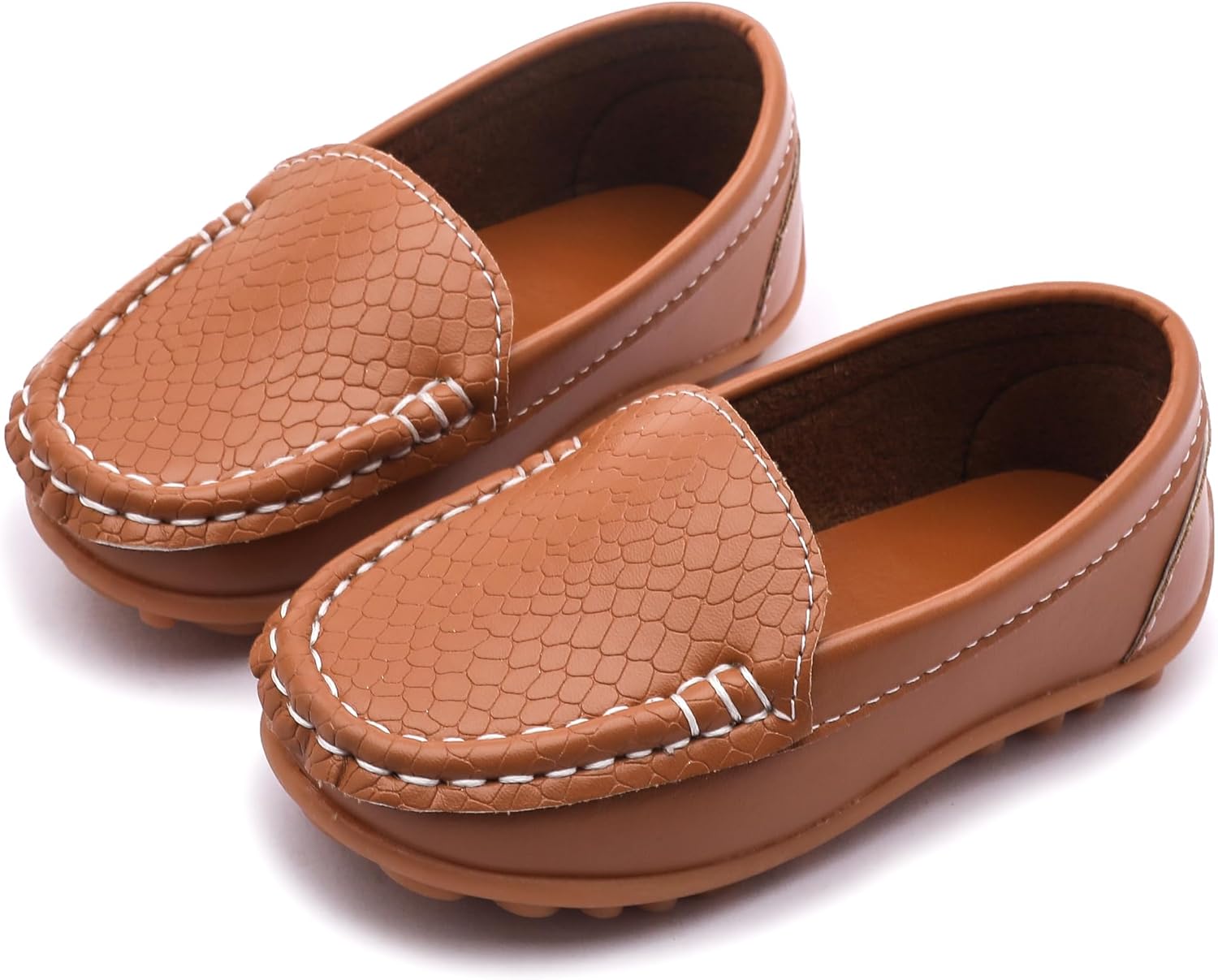 LONSOEN Toddler Little Kid Boys Girls Soft Slip On Loafers Dress Flat Shoes - Image 4