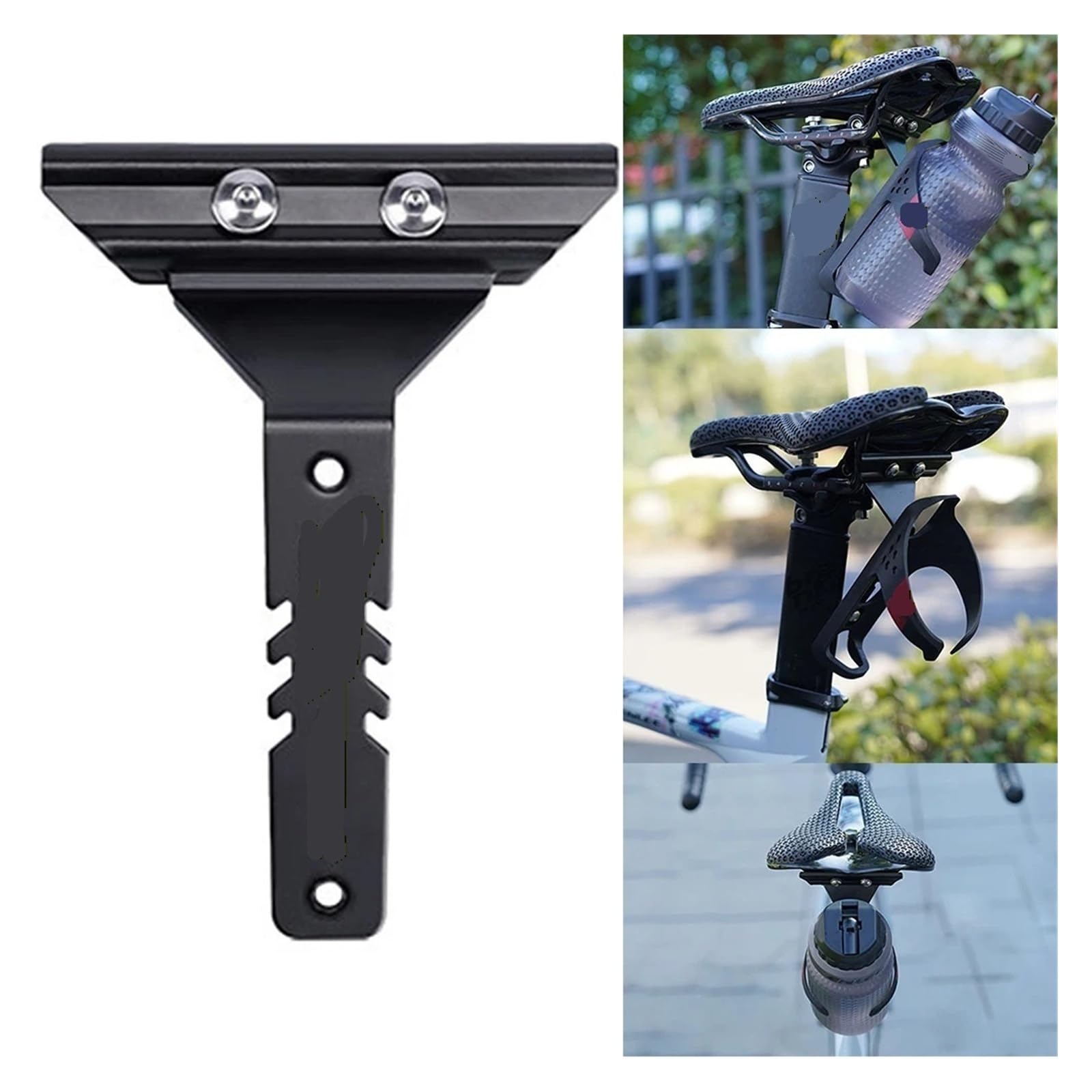 Portabidones Bicicleta Soporte de extensión for sillín Bicicleta, Adaptador Montaje for aleación Aluminio para la Mayoría de Bicicletas(Double Bottle Cage)