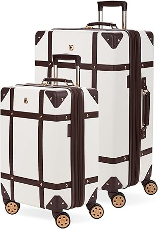 review SwissGear 7739 Hardside Luggage Trunk with Spinner Wheels, White, 2-Piece Set (19/26)