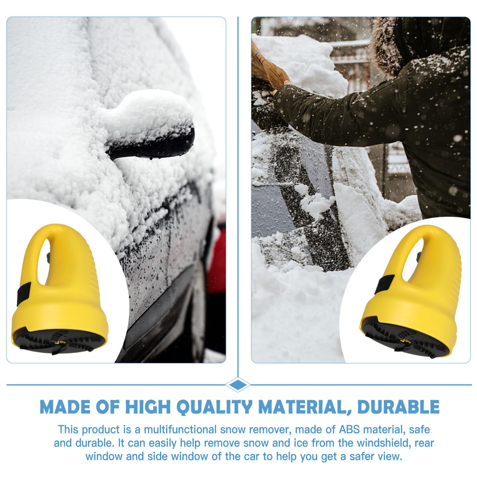 MAGICLULU Raschietto per Ghiaccio Auto Multiuso in ABS Giallo, Facile da Riporre, Strumento per Rimuovere Neve e Proteggere Parabrezza Durante la Stagione Fredda