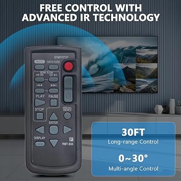 RMT-835 RMT835 Replaced Remote Compatible with Sony 4K HDR Camcorder | DCR-SR85E HDR-CX12E HDR-CX500 HDR-CX550E HDR-CX700E HDR-PJ650V HDR-SR12 HDR-SR5E FDR-AX700 DCR-SR300 DCR-SR220