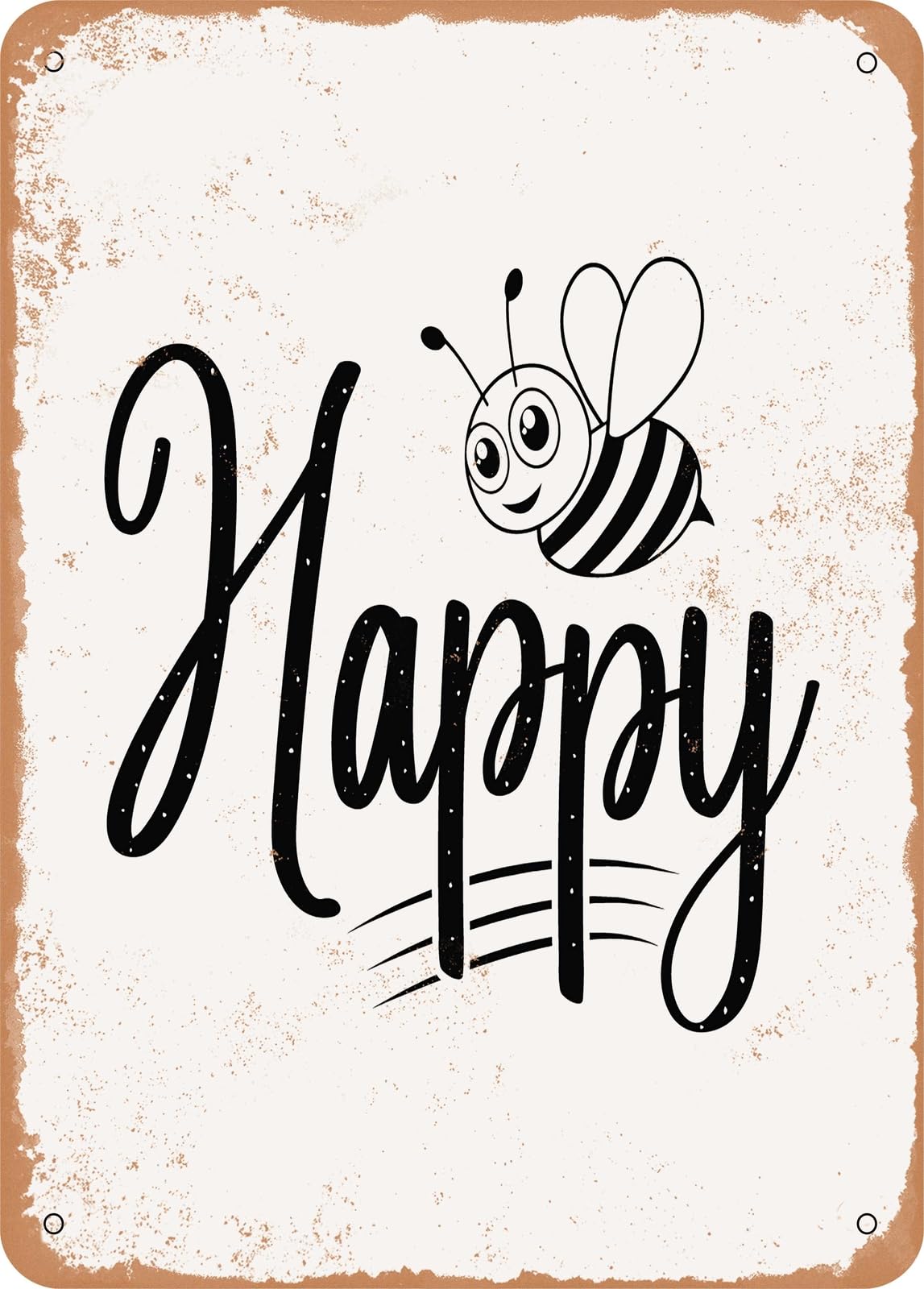 Metal Sign - Happy - Vintage Look home decor