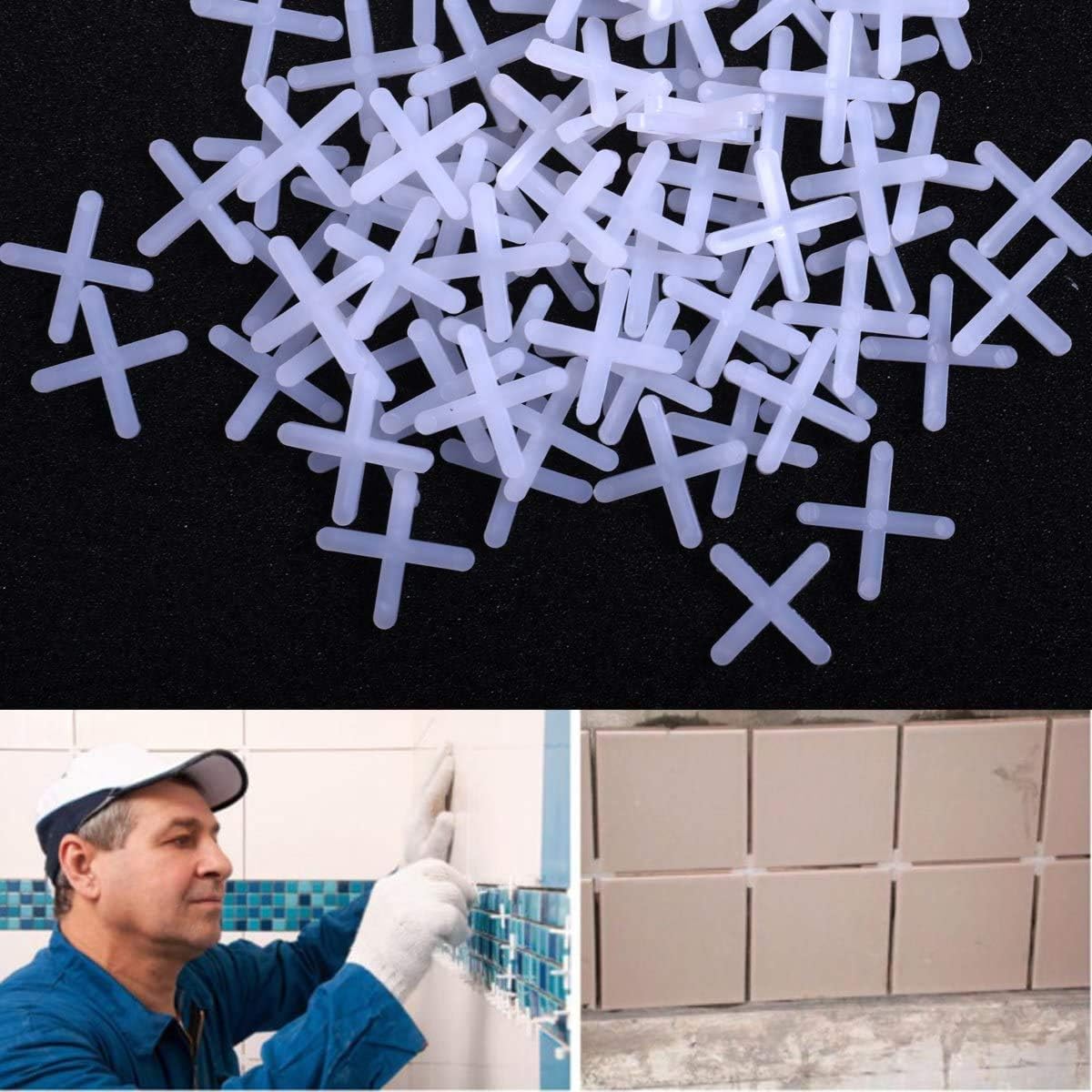 Royal Apex 100 Pieces Wide Tile Spacers & Leveller, Replaceable Tile Levellers, Wall Floor Cross Spacers for Ceramic Tile and Stone Installation & DIY Work (3 mm)