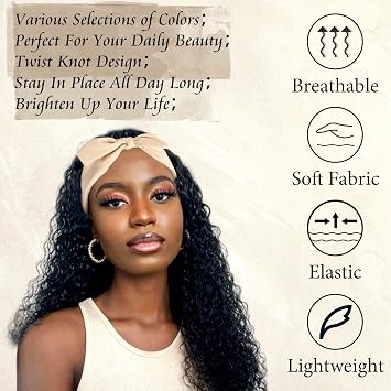 Wide Headbands For Women Bunny Ear Headband Solid Color Head Wraps | Elastic Turban Knotted Bandana Bow Head Bands Scarf Non Slip Exercise Hairband Fashion Girls Hair Accessories 6 Pack