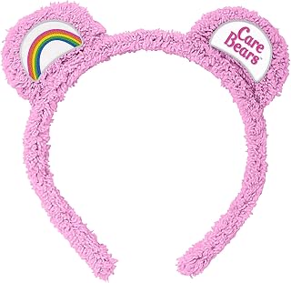 JUST FUNKY Care Bears Adult Sherpa Plush Costume Cosplay Headband with Ears, Belly Badges