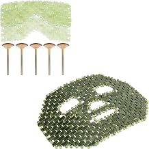 2Pcs Jade Eye Mask & Jade Eye Mask & 5 Pieces Facial Fan Mask Brush, Jade Facial Cooling Mask and Brushes Tools Kit for Mud Cream Home Spa/Travel - Relieve Puffiness, Anti-Aging Beauty Supplies