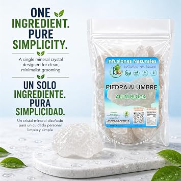 Alum Stone (Piedra de Alumbre) - 4 oz - Multi-Purpose Crystal for Skin Care and Healing - Natural Deodorant & Antiperspirant | Shaving Stone: