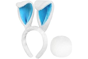 Charming Bunny Ears Headband and Tail Accessory Set: Embark on an Enchanting Costume Adventure
