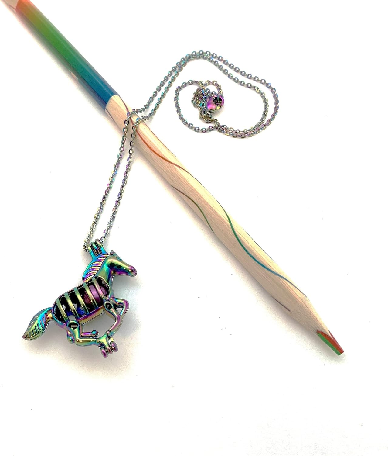 Smiling Wisdom - Horse and Puppy Friendship Story Greeting Card - Colorful Electroplated Stainless Steel Cage Horse Gift Set - Rainbow Pencil - Daughters - Multicolored