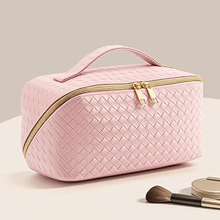 Women's Travel Cosmetic Bag PU Leather Toiletry Bag Large Capacity Conve...