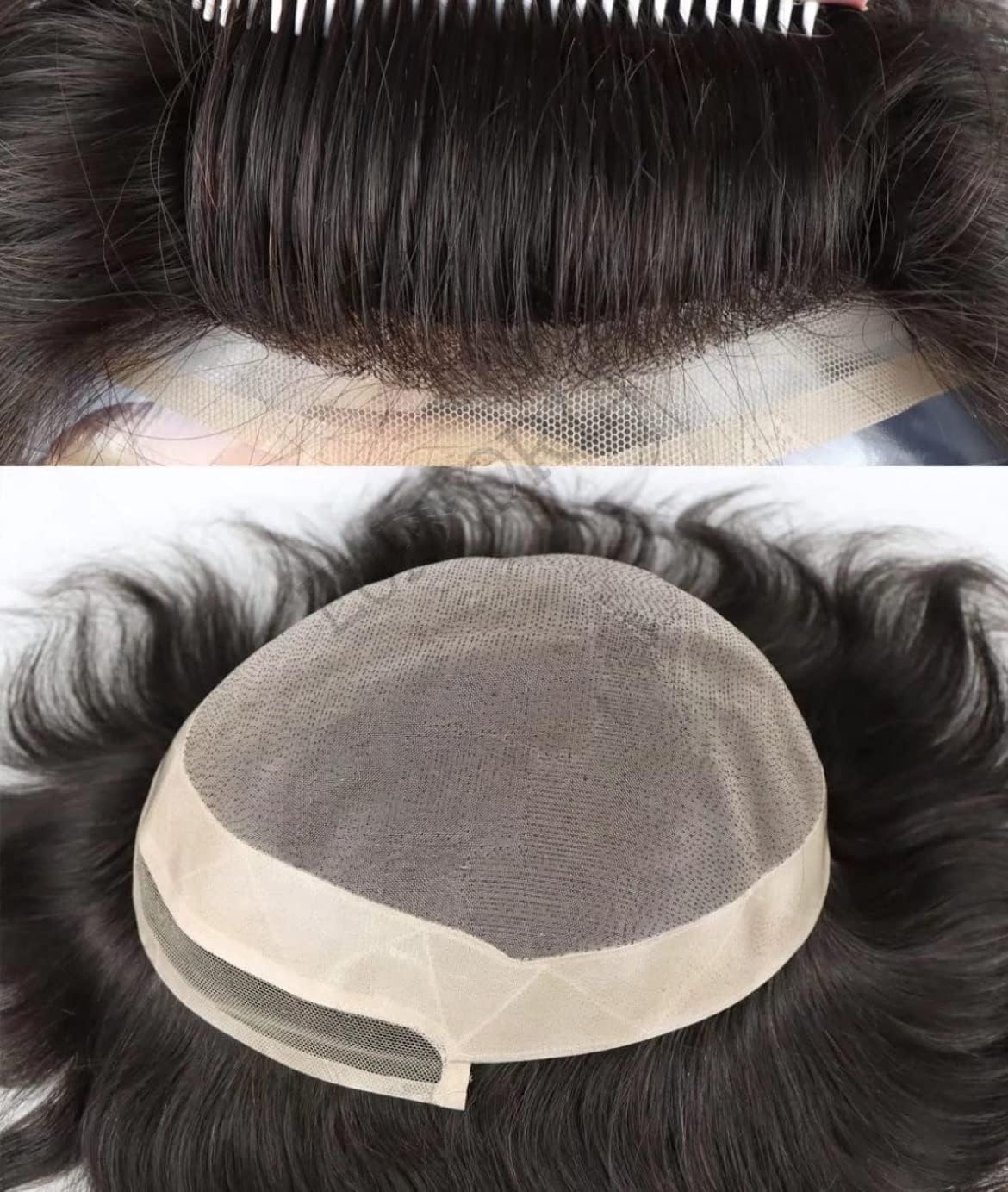 EUPHORIA® Handcrafted 8x6 Front Lace Hair System for Men | 100% Human Hair Patch | Ultra-Realistic Front Hairline Wig | Non-Surgical Hair Replacement Toupee | Indian Natural Black