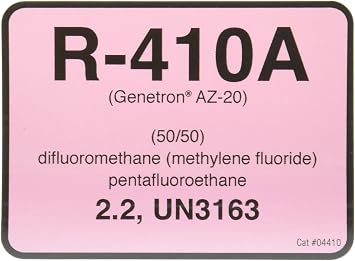 Diversitech R-410A Cylinder Tank Label 04410