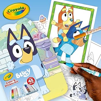Amazon.co.jp: Crayola Blueyアートキット 子供用 (45個) Bluey 塗り絵