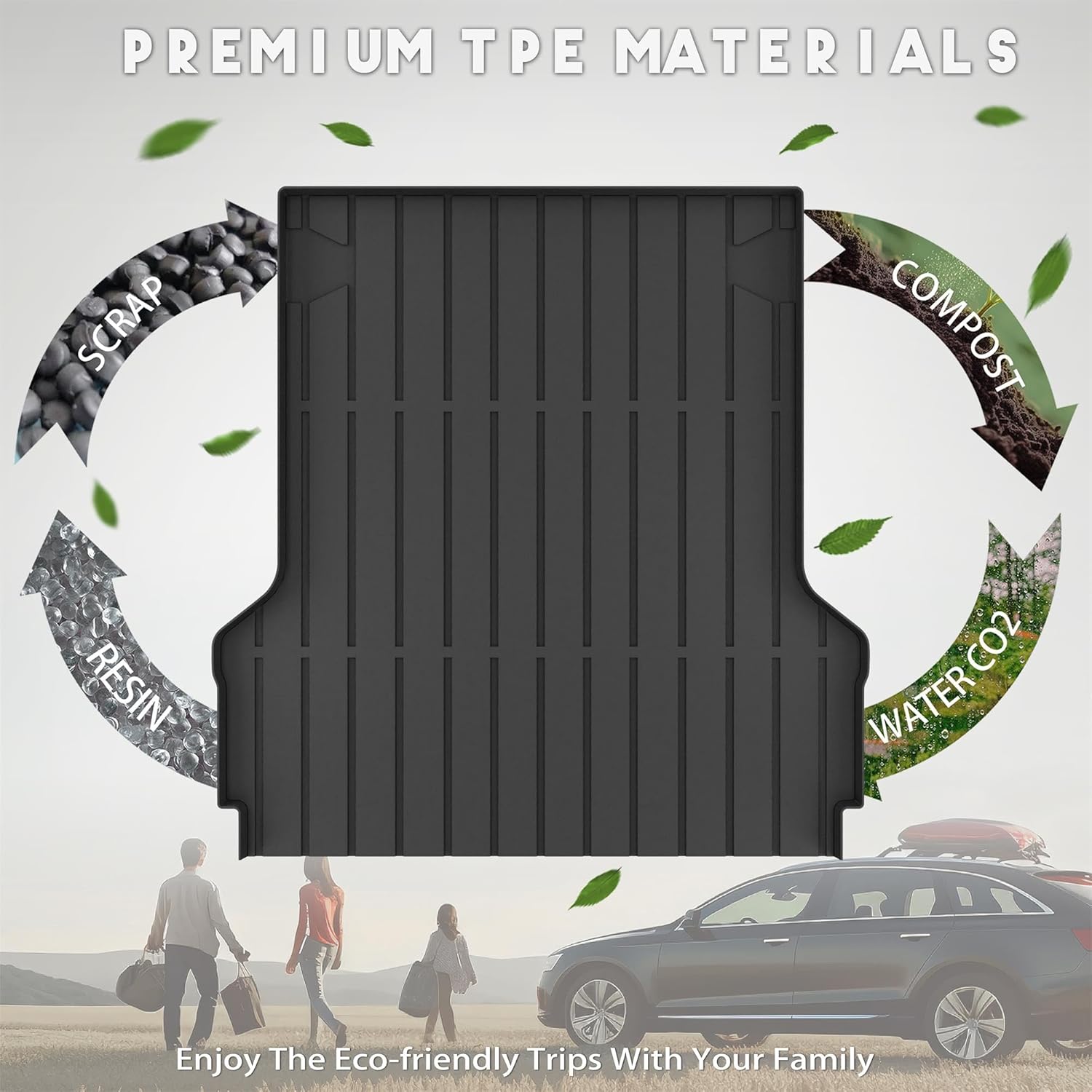 KARPAL Truck Bed Mat for 2022-2026 Ford Maverick Hybrid & Gasoline, TPE All Weather Truck Bed Liner Cargo Trunk Accessories Pickup Liner