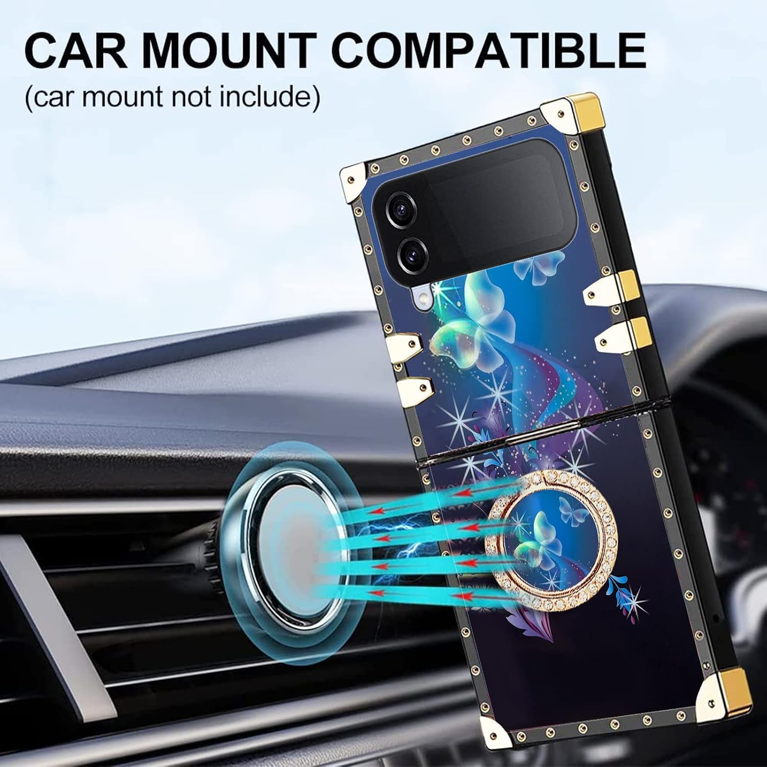 nancheng Butterfly Phone Case for Samsung Galaxy Z Flip 4 Protetion Cover image 3