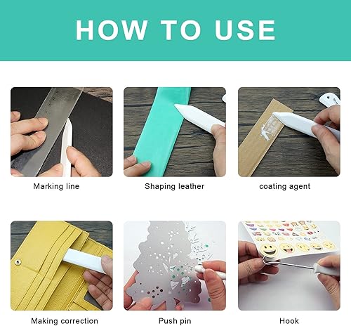 Miniatura 5 de Enjoy Myself 7 carpetas de hueso y herramienta de puntuación, herramienta plegable de papel, arrugador de origami de hueso para hacer tarjetas de