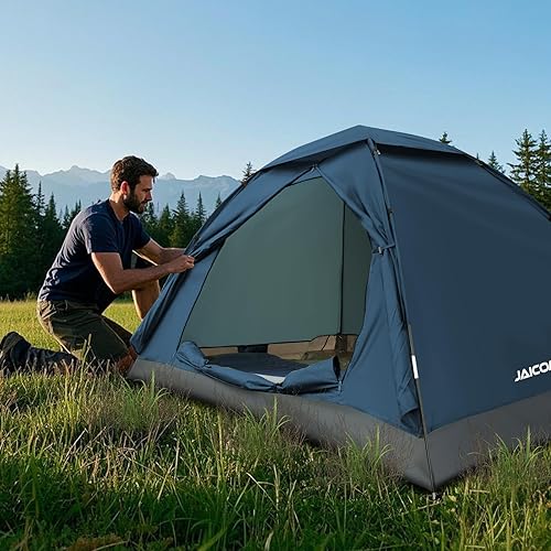 Miniatura 7 de Tienda de campaña para 124 personas tienda de campaña ligera para mochileros, impermeable, resistente al viento, fácil instalación, para exteriores,