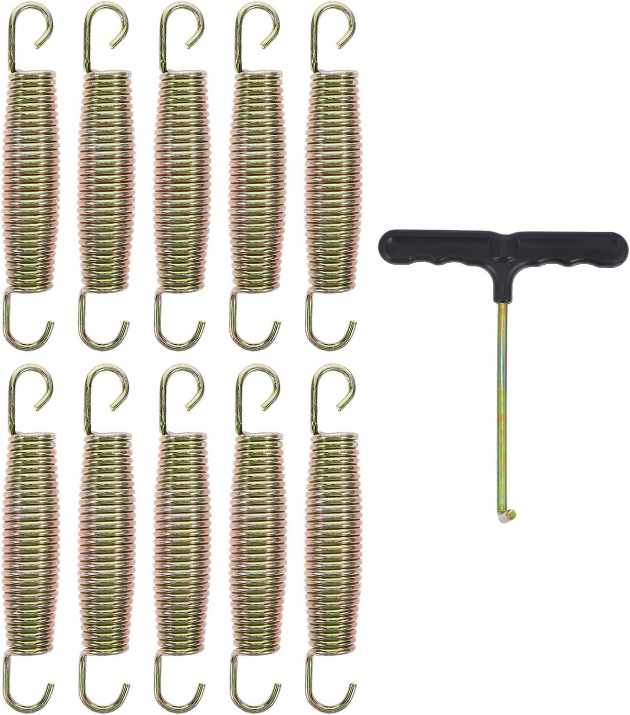 Toyvian Heavy Duty Trampoline Tension Springs with Dual Hook, 14.7cm Stainless Steel Expansion Springs Set for Family and Trampoline Replacement Parts
