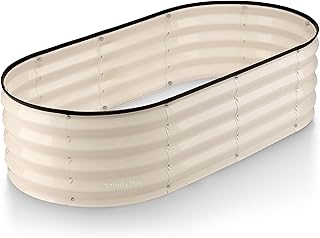 Plant & Plot Galvanized Raised Garden Beds Outdoor // 4×2×1 ft Planter Raised Beds for Gardening