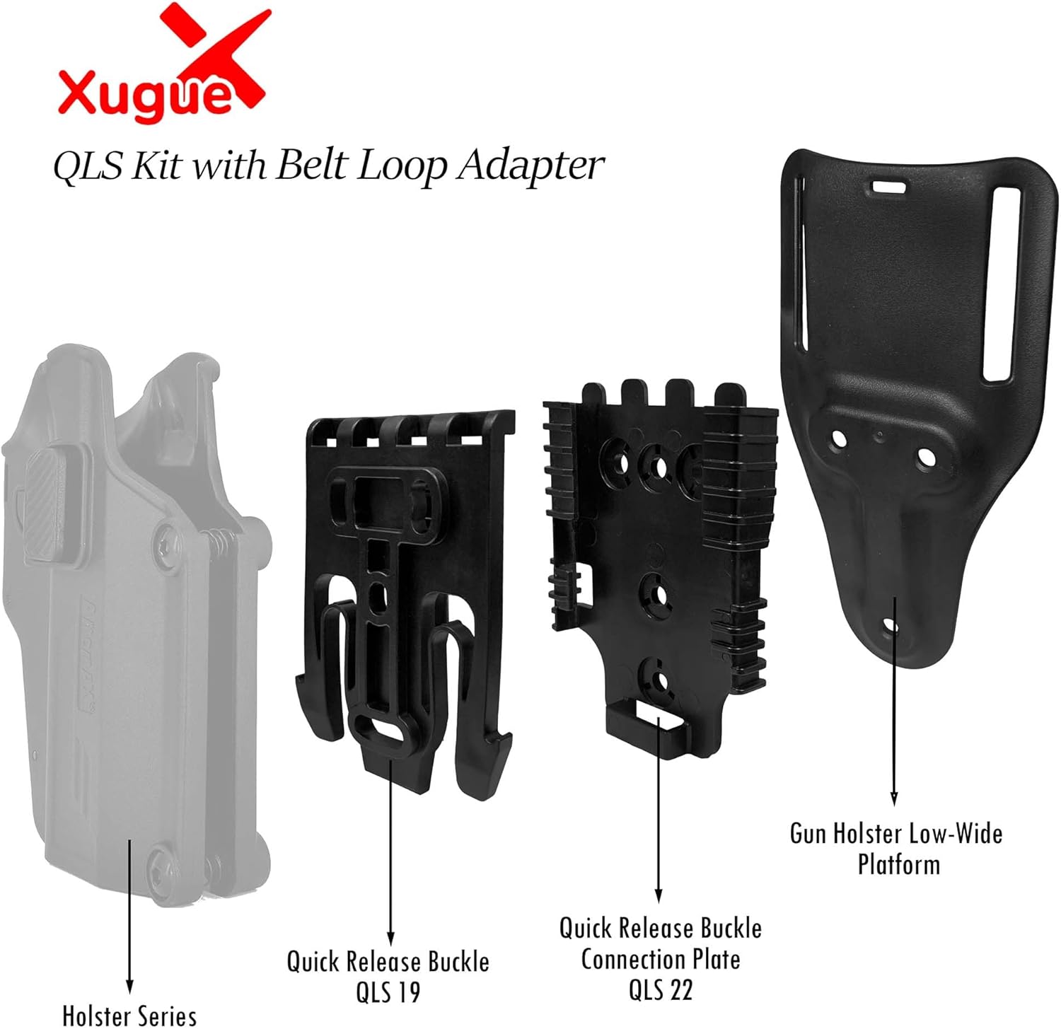 2 Pcs Qls Quick Locking System Kit with Locking Fork and Receiver Plate Tourniquet Holder Gun Holster Drop Flex Adapter