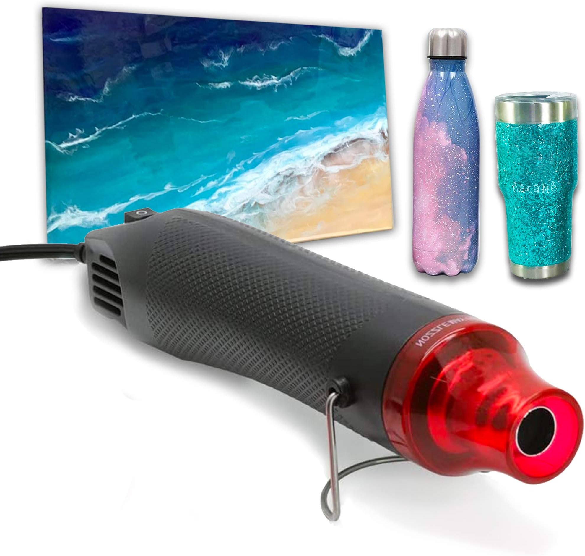 Bubble Removing Tool for Epoxy Resin and Acrylic Art, DIY Glitter Tumblers, Specially-Designed Heat Gun for Making Acrylic Resin Travel Mugs Tumblers to Remove Air Bubbles (Black)