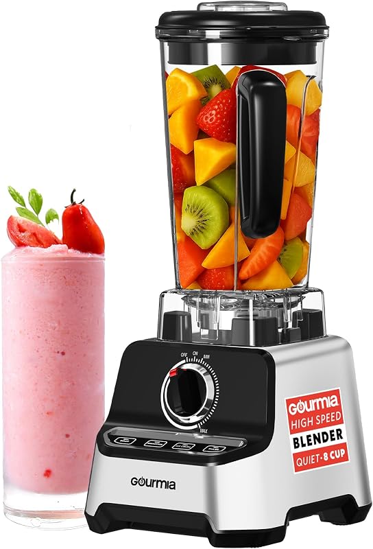 Heavy Duty Countertop Blender – 2L BPA-Free Pitcher, 1500W High-Speed Motor, 45,000 RPM, 4 Presets, Variable Speed Dial, Built-In Tamper, Dishwasher-Safe Parts, Stainless Steel