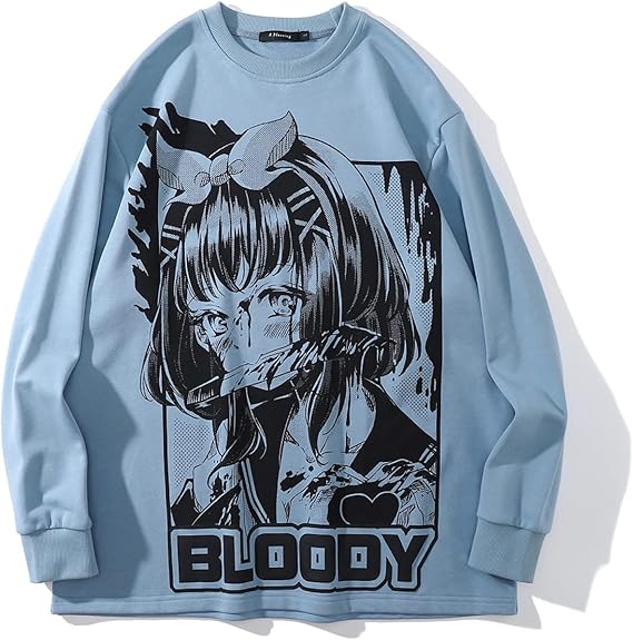 Amazon Co Jp パーカー トレーナー スウェット レディース トップス 漫画 病みかわいい 少女 原宿風 長袖 プリント アニメ 蝶結び ナイフ かっこいい ファッション ペアルック ゆったり メンヘラ 服 大きいサイズ 男女兼用 ストリート系 韓国風 服 ファッション小物