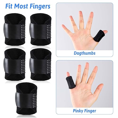 Miniatura 4 de COMNICO 5 unidades de soporte de gatillo para el dedo, protectores de férula para el pulgar, dedos rotos, artritis, lesiones, esguince,