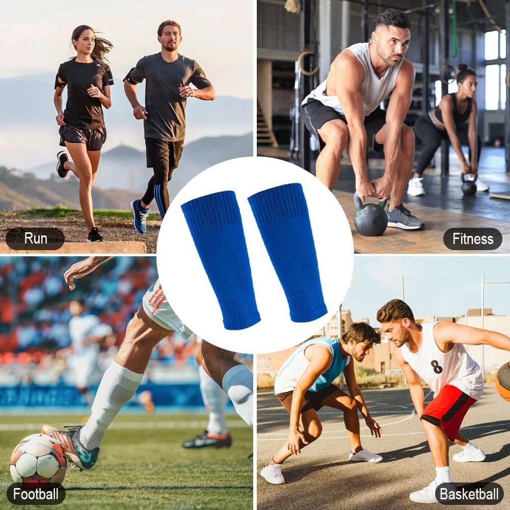 4 Pairs Leg Sleeves for Soccer, Shin Guard Sleeves Accompany Grip Socks, Youth Adults - Image 4
