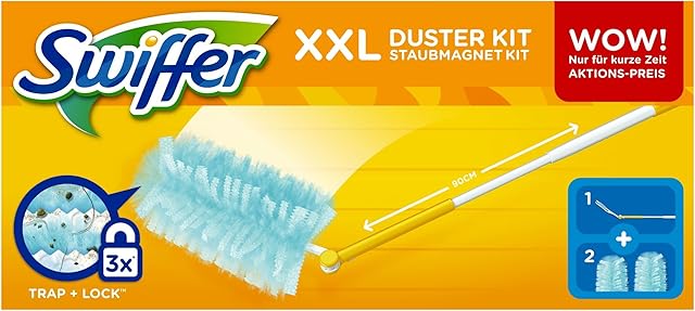 Swiffer Magnes do kurzu, zestaw XXL, 1 uchwyt plus 2 ściereczki z magnesami przeciwpyłowymi, 1 opakowanie (1 x 1 sztuka)